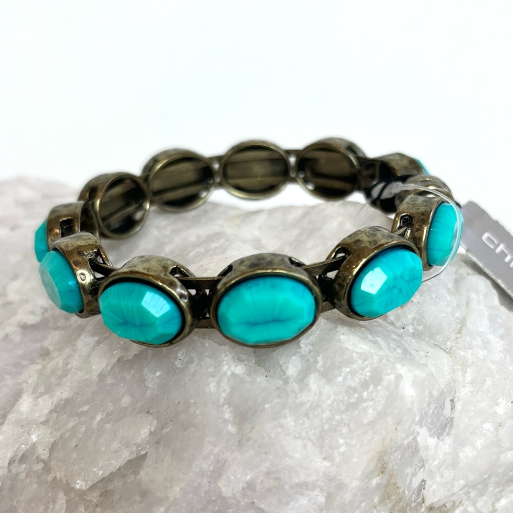 Chico’s Lindy Turquoise Colored Magnetic Clasp Bracelet
